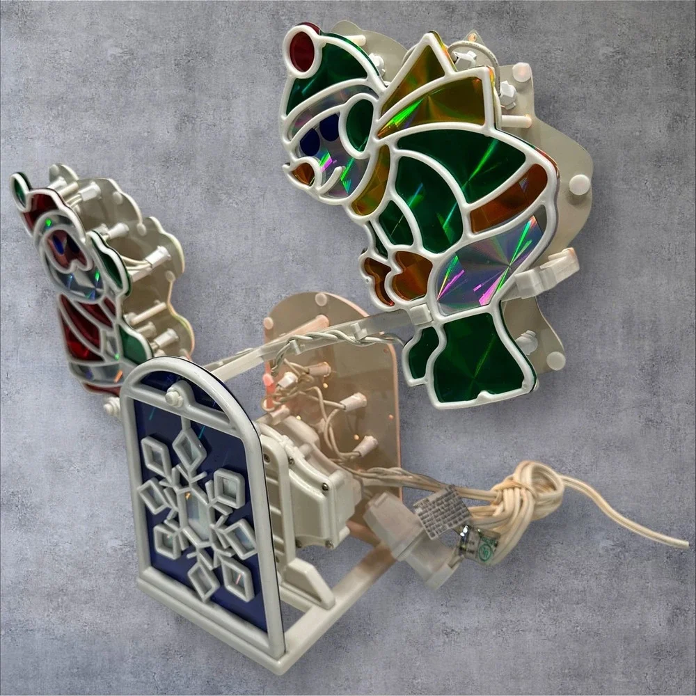 Vintage Christmas Light-Up‎ Santa & Snowman Seesaw- It Teeter-Totters!
